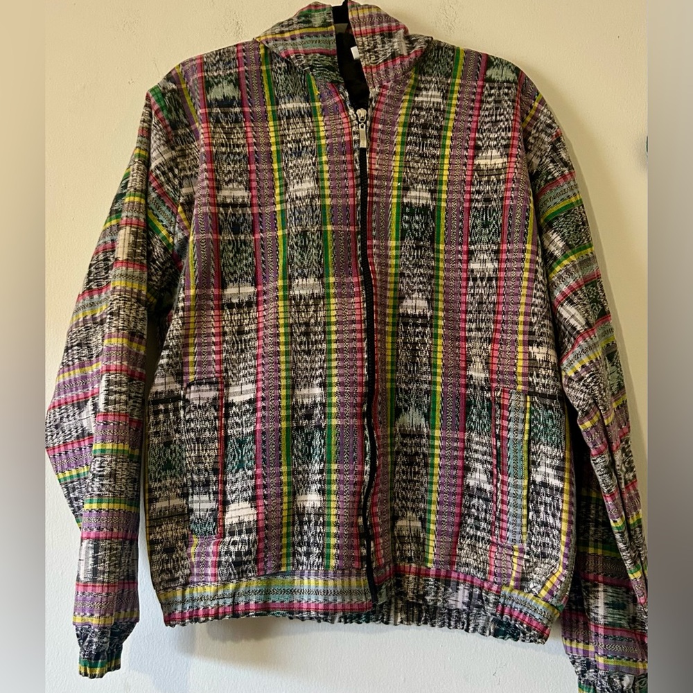 Talla Guatemalan Brand Colorful Patterned Zip-Up Hooded Jacket